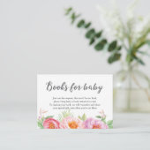 Baby shower Floral Breng een boek in plaats van ee Informatiekaartje (Staand voorkant)