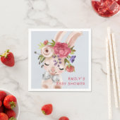 Baby shower Floral Bunny Rabbit Cute Modern Servet (Insitu)