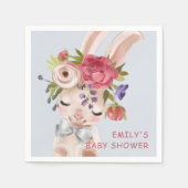 Baby shower Floral Bunny Rabbit Cute Modern Servet (Voorkant)