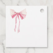 Baby shower Floral Crest Regency Bow Pink Blue Bedankjes Labels (Achterkant)