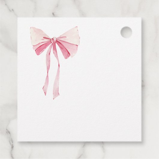 Baby shower Floral Crest Regency Bow Pink Blue Bedankjes Labels (Achterkant)