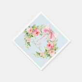 Baby shower Floral Crest Regency Bow Pink Blue Servet (Hoek)