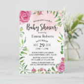 Baby shower  Floral Elegant Waterverf Kaart (Staand voorkant)