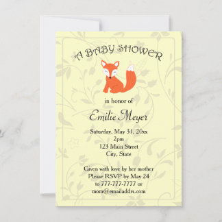 Baby shower Floral Fox Woodland Kaart