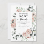 Baby shower Floral Greenery Kaart (Voorkant)