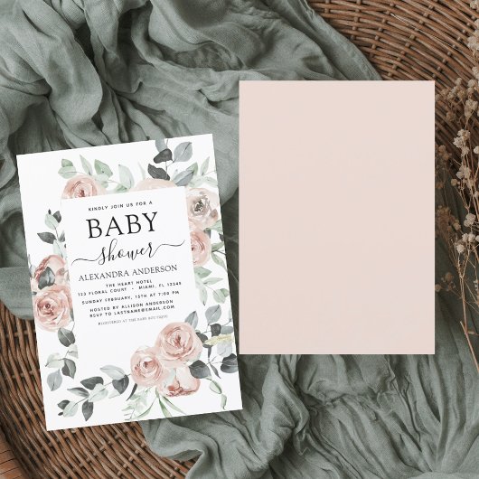 Baby shower Floral Greenery Kaart