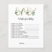Baby shower Floral Greenery wenst advies van de Ba (Voorkant)