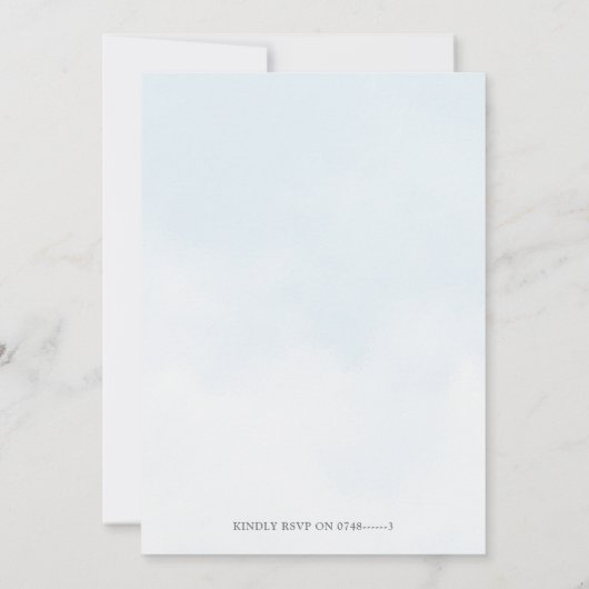 Baby shower Floral Hot Air Ballon Blue Boy Kaart (Achterkant)