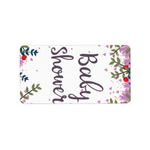 Baby shower Floral Invite Etiket