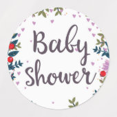 Baby shower Floral Invite Labels (Design 2)