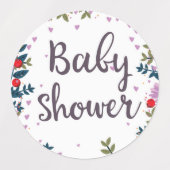 Baby shower Floral Invite Labels (Design 1)