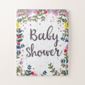 Baby shower Floral Invite Legpuzzel (Verticaal)