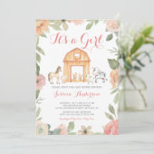  Baby shower "Floral" Kaart (Staand voorkant)