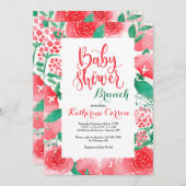 Baby shower Floral Kaart (Voorkant / Achterkant)