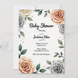 Baby shower Floral Kaart