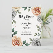 Baby shower Floral Kaart (Staand voorkant)