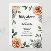 Baby shower Floral Kaart (Voorkant / Achterkant)