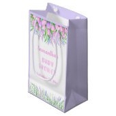 Baby shower Floral Lavender Pink Tulips Klein Cadeauzakje (Voorkant Gekanteld)
