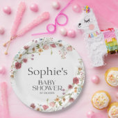 Baby shower Floral Papieren Bordje (Feest)