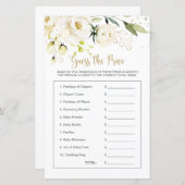 Baby shower Floral raadt het prijsspel (Voorkant / Achterkant)