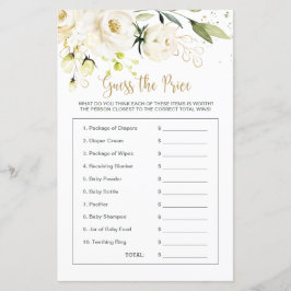 Baby shower Floral raadt het prijsspel