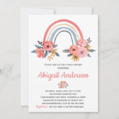 Baby shower Floral Rainbow Stylish Waterverf Kaart (Voorkant)