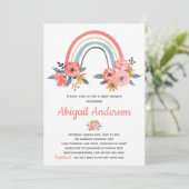 Baby shower Floral Rainbow Stylish Waterverf Kaart (Staand voorkant)