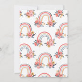 Baby shower Floral Rainbow Stylish Waterverf Kaart (Achterkant)