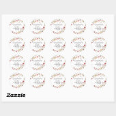 Baby shower Floral Ronde Sticker (Vel)