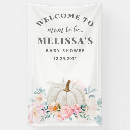 Baby shower Floral Roses Pumpkin Spandoek (Verticaal)