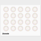 Baby shower Floral Round Sticker, glanzend Ronde Sticker (Vel)