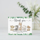 Baby shower Floral Safari Animals Briefkaart (Staand voorkant)