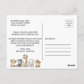 Baby shower Floral Safari Animals Briefkaart (Achterkant)