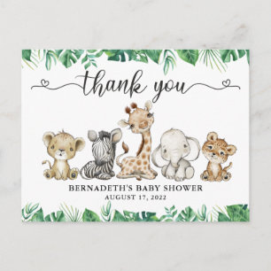 Baby shower Floral Safari Animals Briefkaart