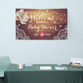 Baby shower Floral String Lights Rustic Wood Lace Spandoek (Beurs)