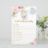 Baby shower Floral Tea Party... wenst Baby (Staand voorkant)