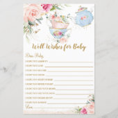 Baby shower Floral Tea Party... wenst Baby (Voorkant)