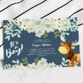Baby shower Floral Woodland Moose Boy Kaart