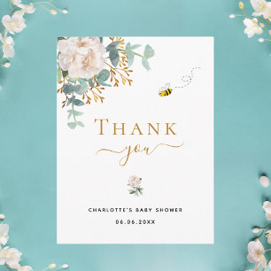 Baby shower florale eucalyptus greenery dank u briefkaart