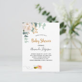 Baby shower florale groenery blanke schattige moed briefkaart (Staand voorkant)