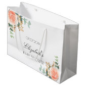 Baby shower florale roos goudblozen eucalyptus groot cadeauzakje (Voorkant Gekanteld)