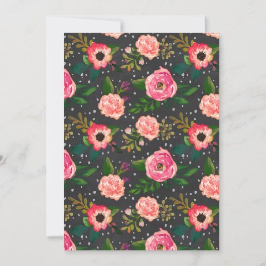 Baby shower floreel modern kaardschouderveer kaart (Achterkant)