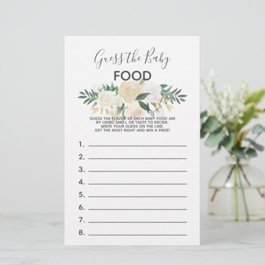 Baby shower Flowers Game - Raad eens het Baby (Staand voorkant)