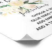 Baby shower Flowers Headband Station Activiteit Poster (Hoek)