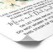 Baby shower Flowers Late Night Diapers Sign Poster (Hoek)