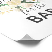 Baby shower Flowers Wishes for Baby Sign Poster (Hoek)