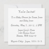 Baby shower Fluffy Chick CustomizabIe Invitation Kaart (Achterkant)