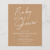 Baby shower FLYER met minimalistische budgettaire  (Voorkant)
