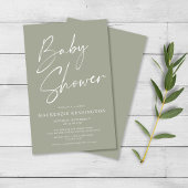 Baby shower FLYER VAN BUITENLANDSE Olive Sage Gree