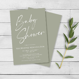 Baby shower FLYER VAN BUITENLANDSE Olive Sage Gree